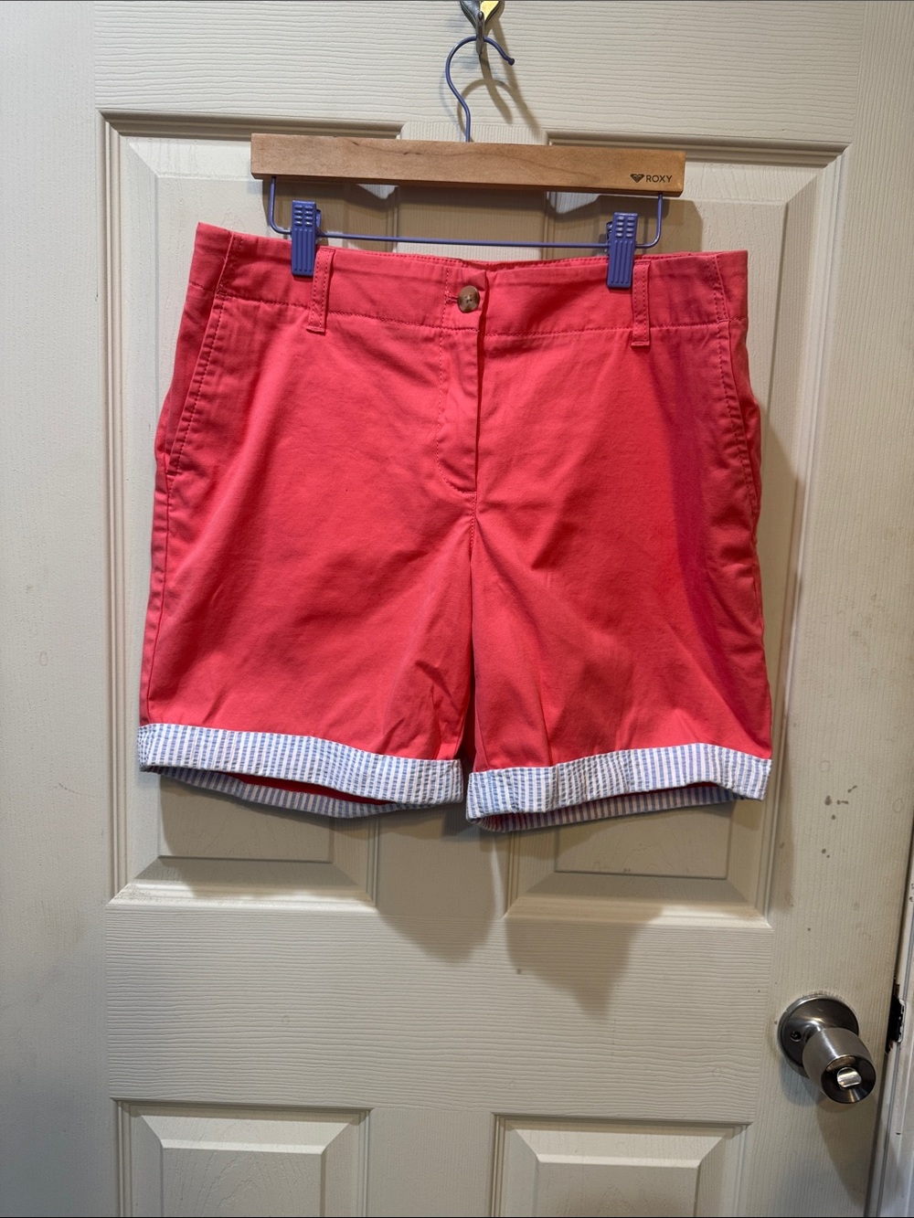 Talbots Coral Roll-Cuff Bermuda Shorts